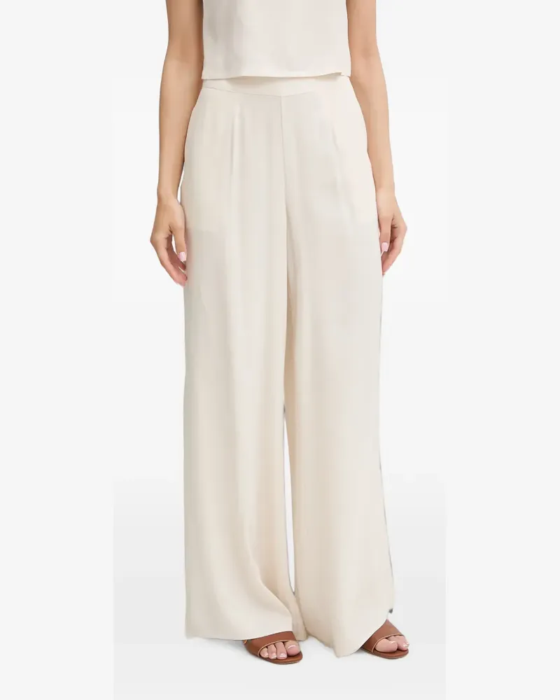 Guess logo-patch wide-leg trousers - Nude Nude