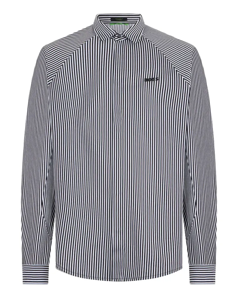 HUGO BOSS striped long-sleeve shirt - Schwarz Schwarz