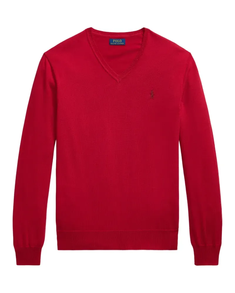 Ralph Lauren V-neck logo-embroidered sweater - Rot Rot