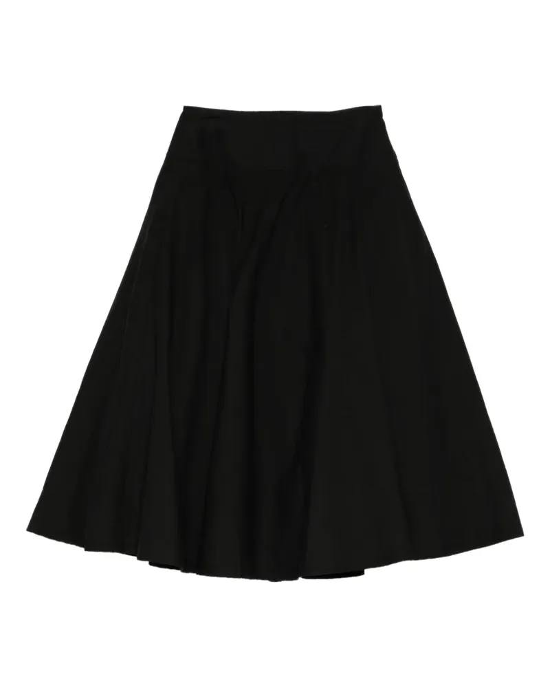 Yohji Yamamoto Geraffter Popeline-Petticoat - Schwarz Schwarz