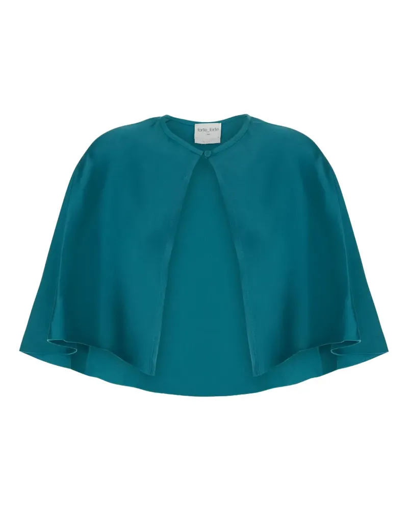 forte_forte Cropped-Cape mit Knopfverschluss - Blau Blau