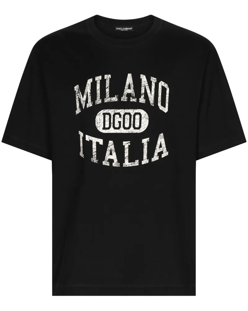 Dolce & Gabbana T-Shirt mit Logo-Print - Schwarz Schwarz