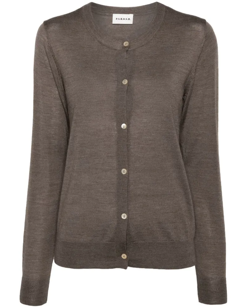 P.A.R.O.S.H. Fein gestrickter Cardigan - Braun Braun