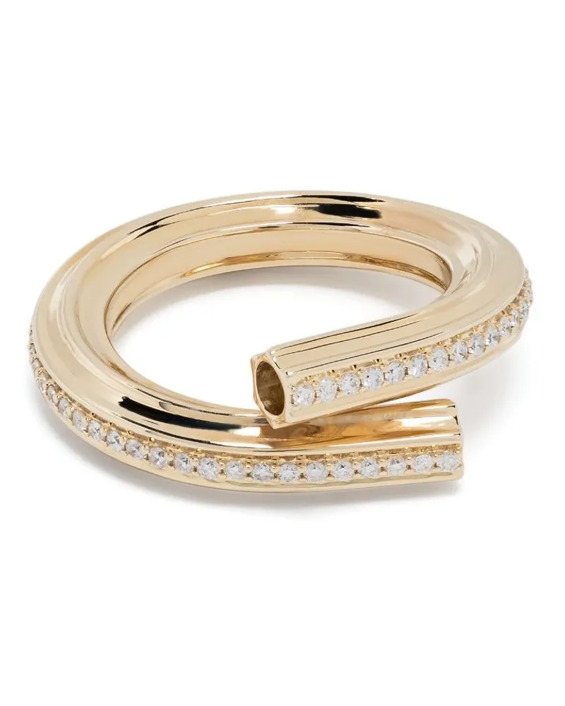 Adina Reyter 14kt Macaroni Eternity Gelbgoldring mit Diamant Gold