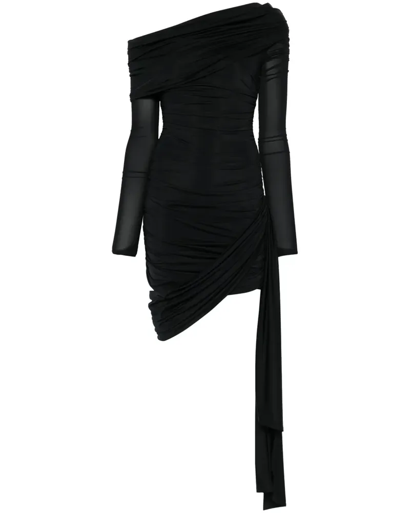 Blumarine Drapiertes Minikleid mit Schärpe - Schwarz Schwarz