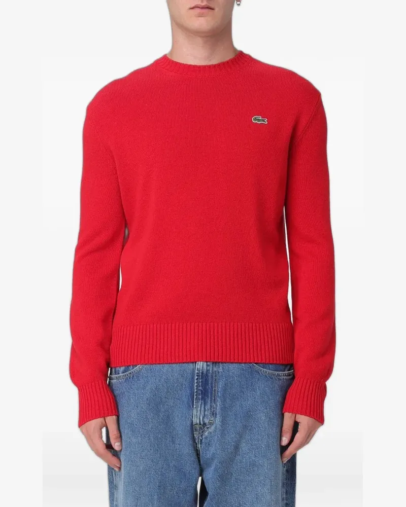 Lacoste logo-patch crew-neck knitwear - Rot Rot