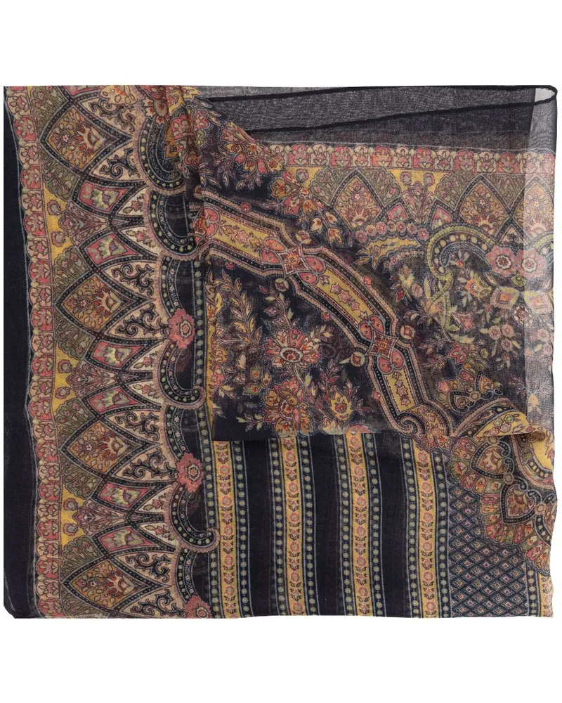 Etro Seidenschal mit geometrischem Print - Blau Blau