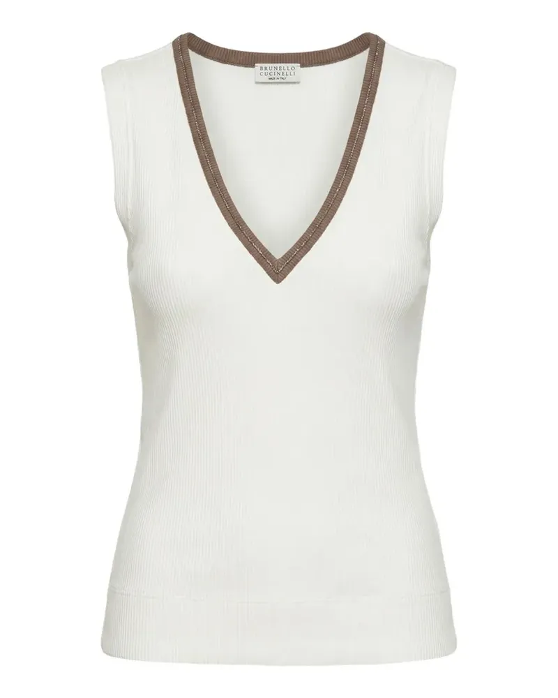 Brunello Cucinelli ribbed-knit top - Nude Nude