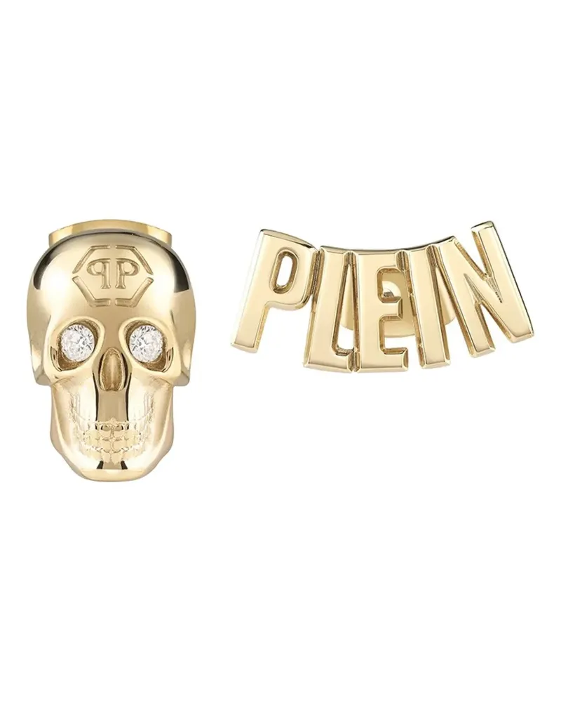 Philipp Plein Ohrstecker mit Totenkopf - Gold Gold
