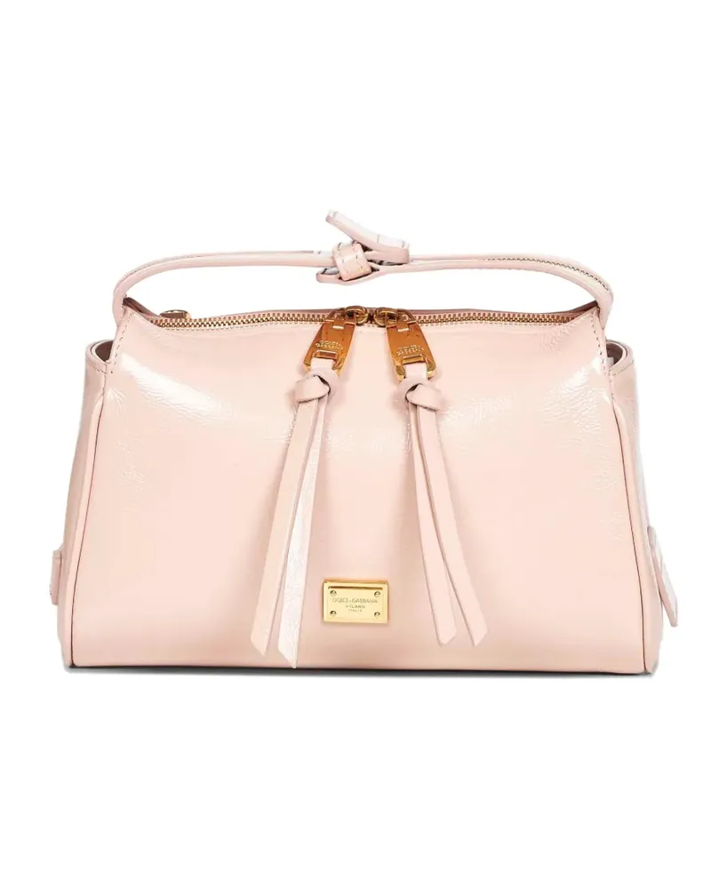 Dolce & Gabbana Vittoria knotted leather zip tote bag - Rosa Rosa