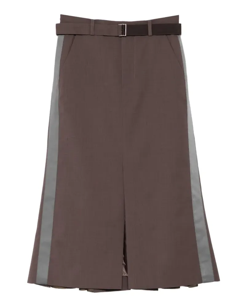 Sacai belted panel skirt - Braun Braun