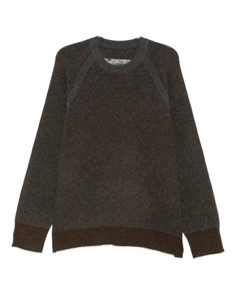 Ziggy Chen Pullover mit geflochtenen Kordeln und Raglanärmeln - Braun Braun