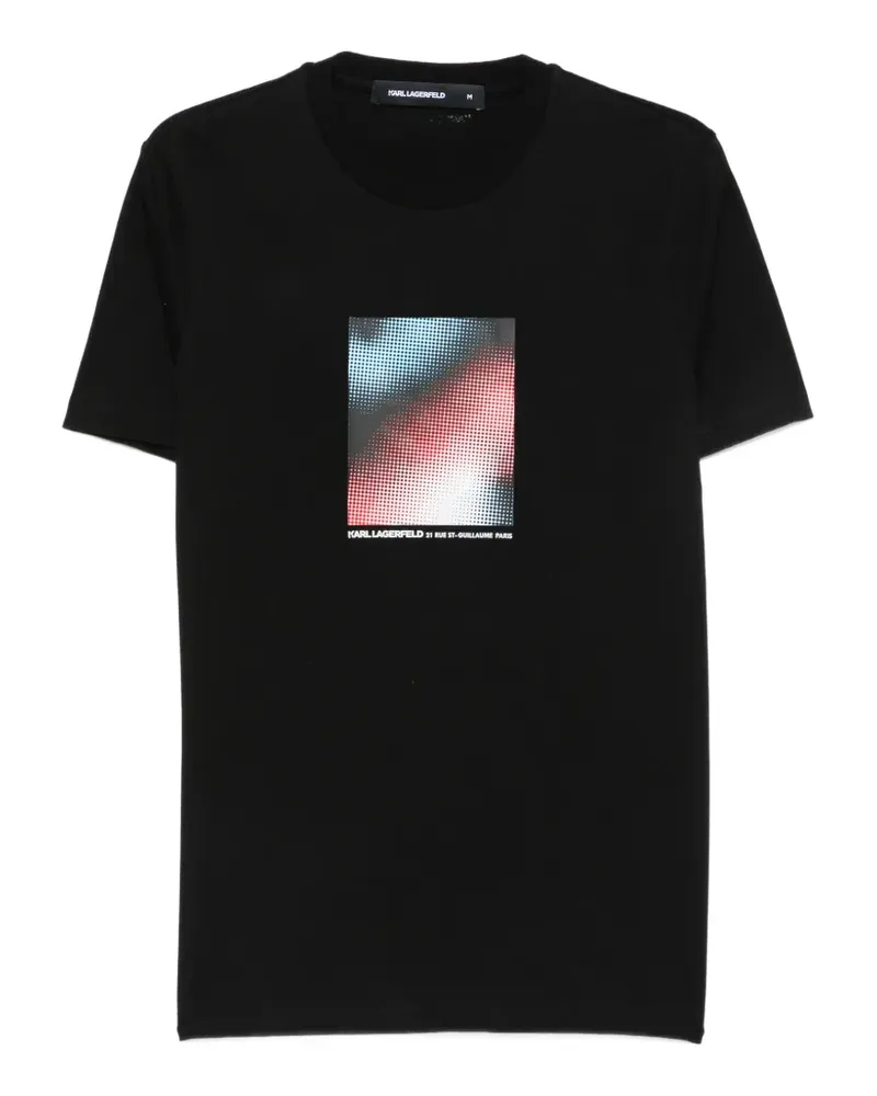 Karl Lagerfeld T-Shirt mit grafischem Print - Schwarz Schwarz