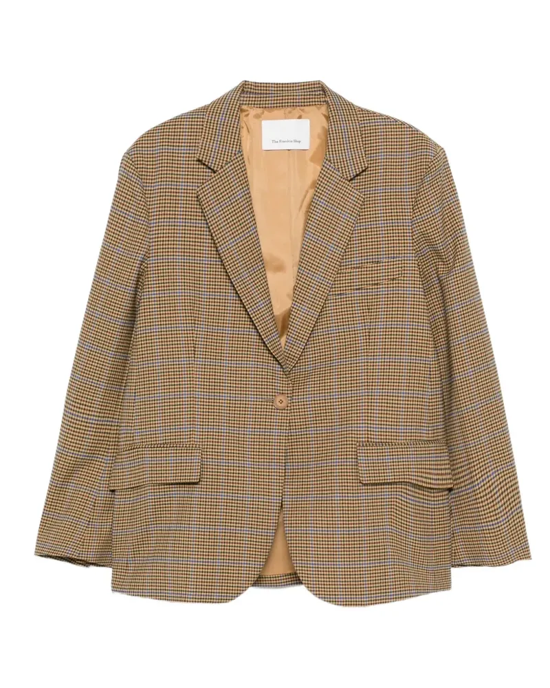 FRANKIE Shop Lyra Blazer mit Hahnentrittmuster - Nude Nude
