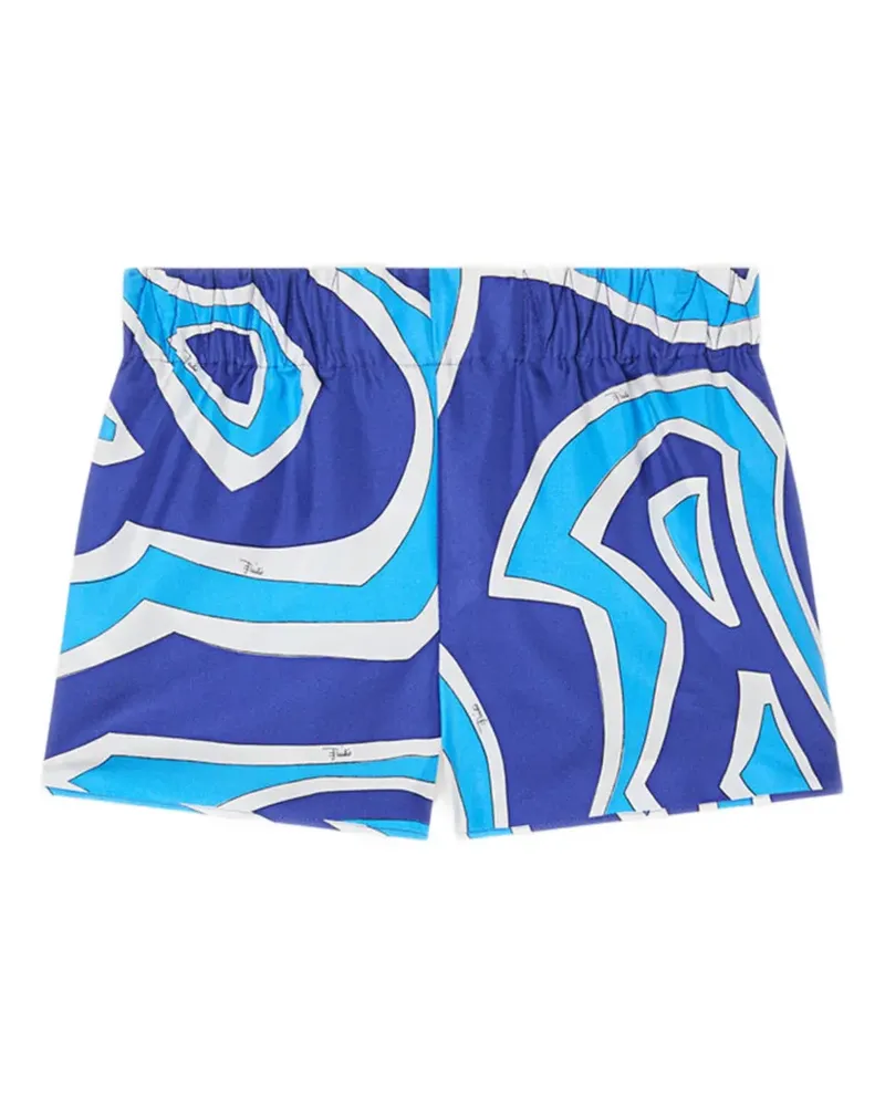 Emilio Pucci Iride-print silk shorts - Blau Blau