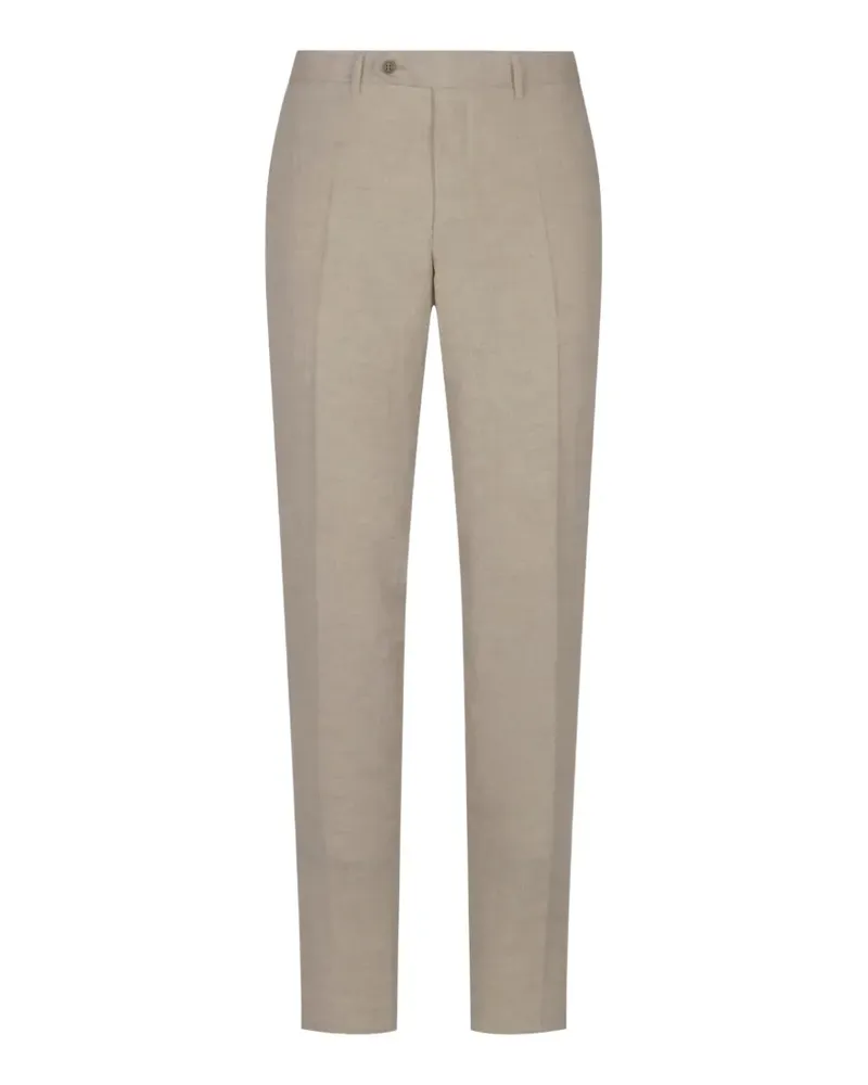 Canali pressed-crease linen trousers - Nude Nude