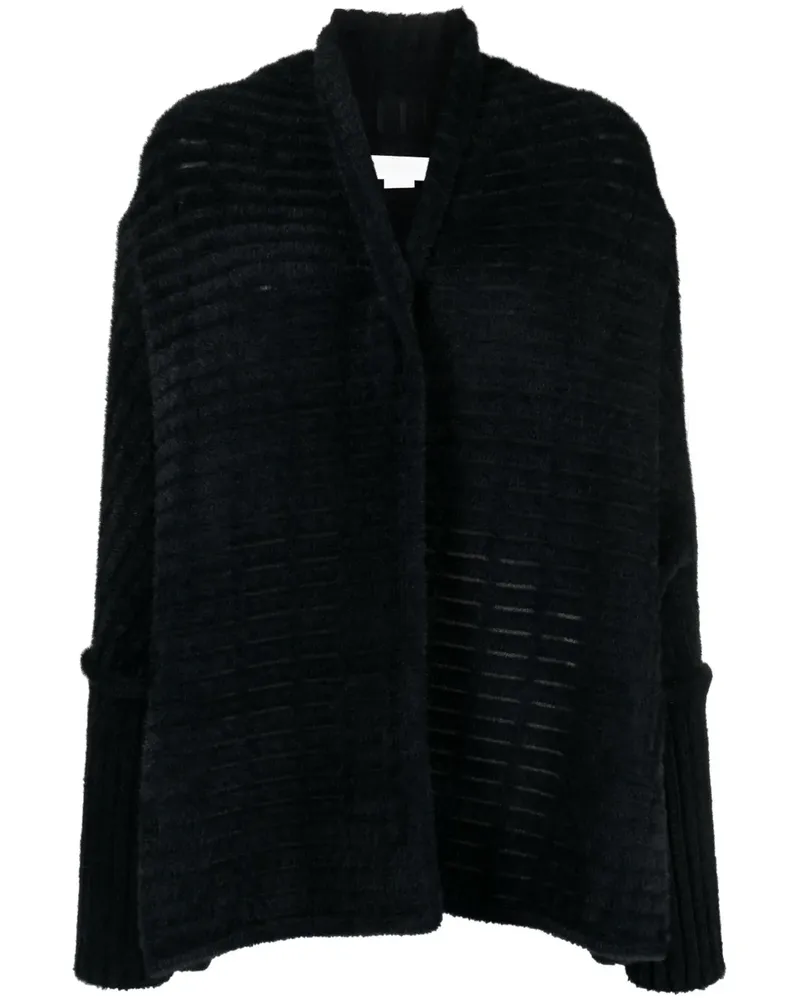 Genny Cardigan mit Faux Fur - Schwarz Schwarz
