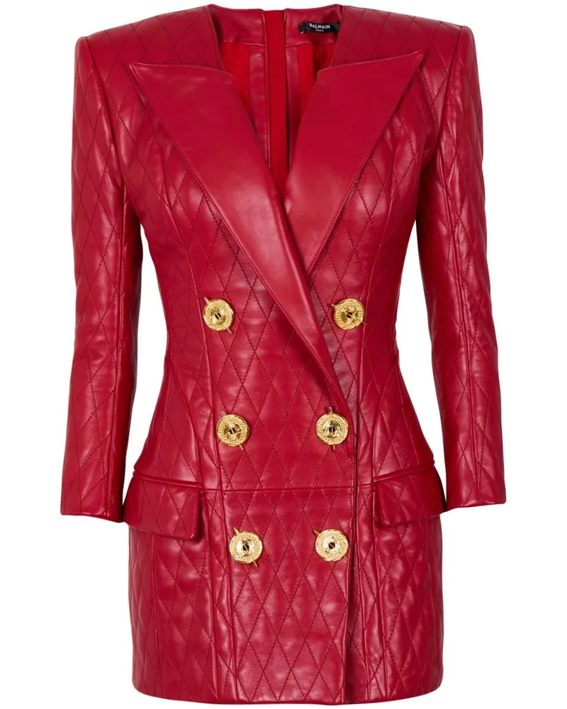 Balmain Gestepptes Minikleid - Rot Rot