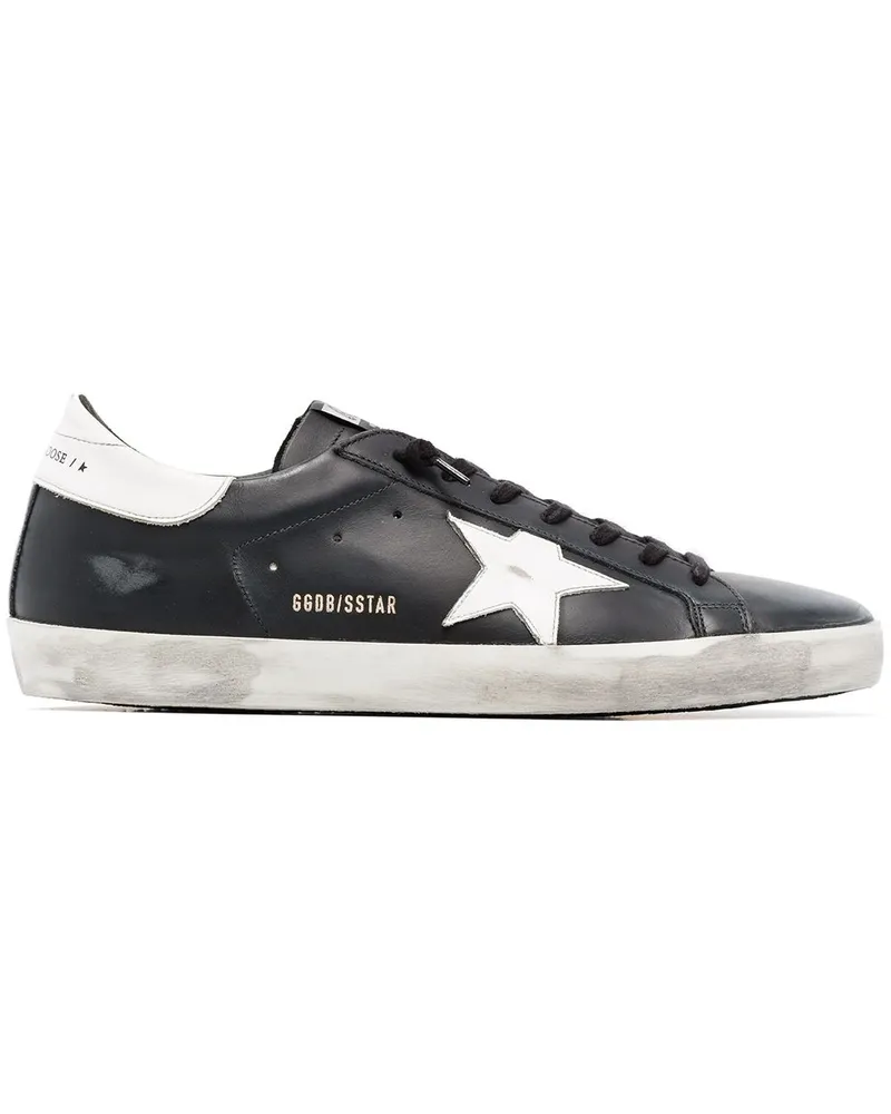 Golden Goose Super-Star Distressed-Sneakers - 80203 BLACK/WHITE 80203