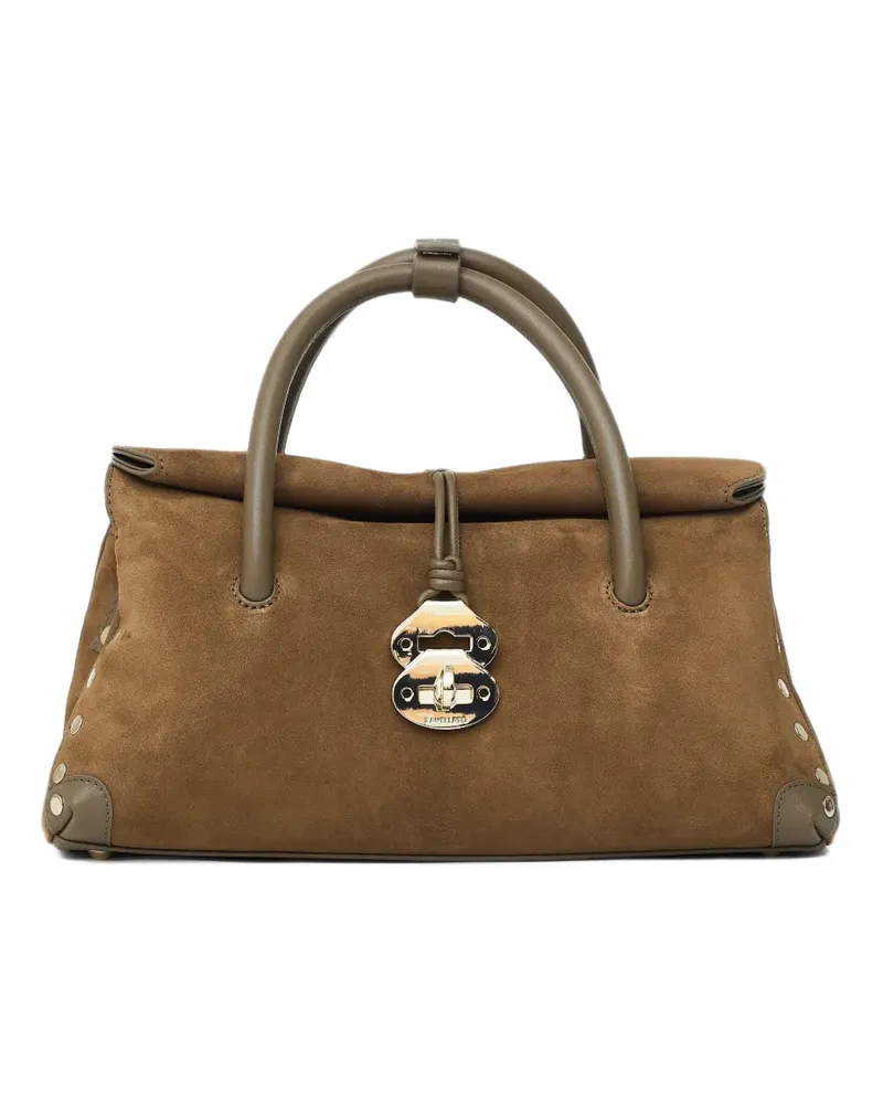 Zanellato Kleine Dotta Zashmere® Schultertasche mit Nieten - Grün Grün