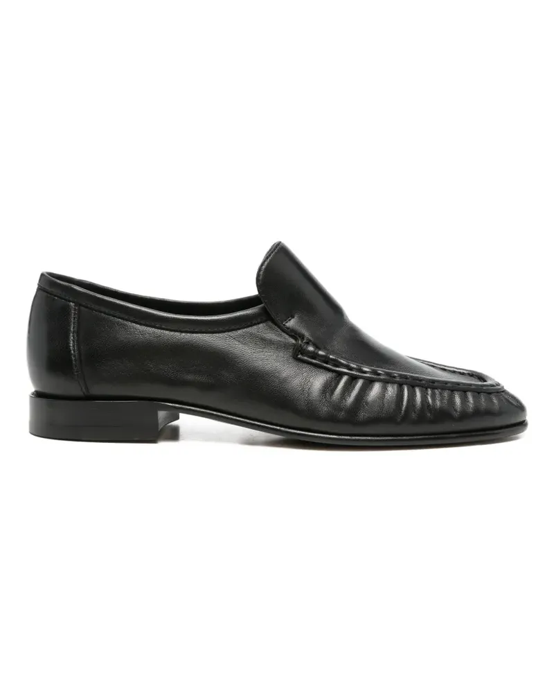The Row ruched almond-toe loafers - Schwarz Schwarz