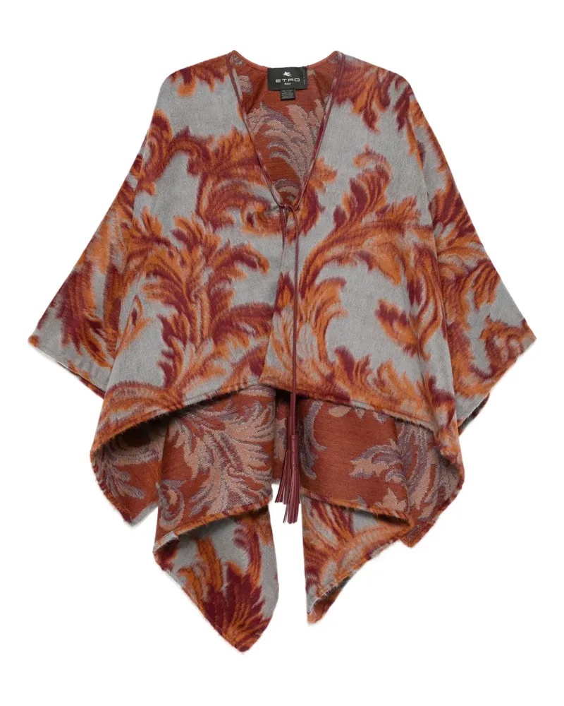 Etro Cape mit Paisleymuster - Blau Blau