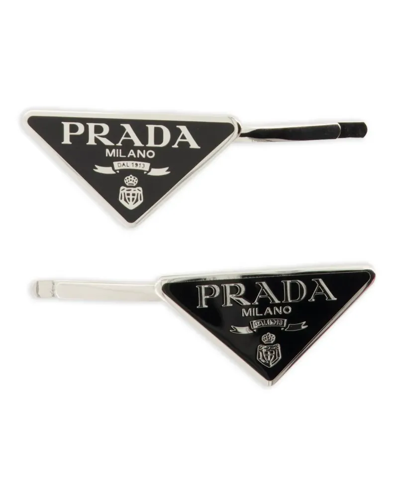 Prada Haarspange mit Logo - Schwarz Schwarz