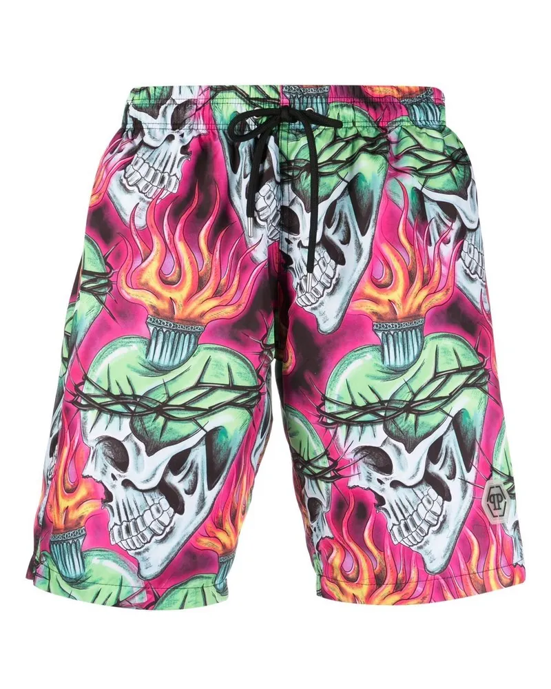 Philipp Plein Love Tattoo Badeshorts - Schwarz Schwarz