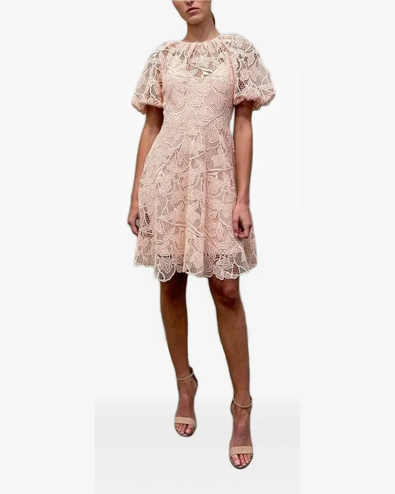 Monique Lhuillier Minikleid aus Spitze - Rosa Rosa