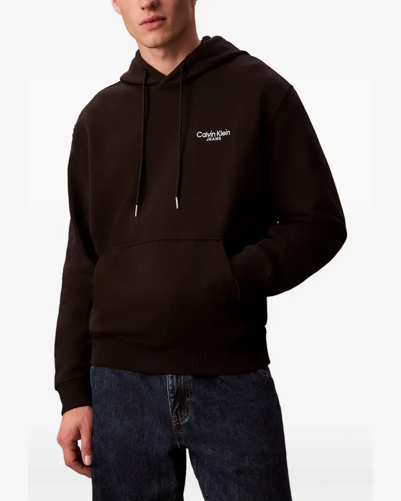 Calvin Klein logo cotton hoodie - Schwarz Schwarz