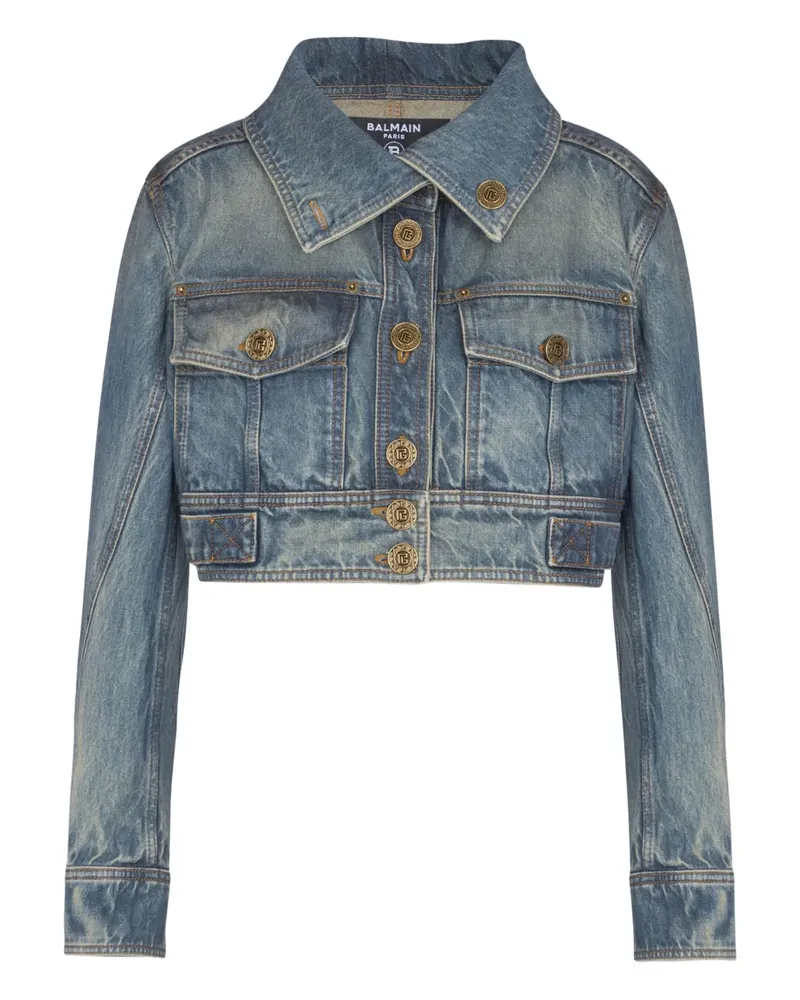 Balmain Jacke mit Stehkragen - Blau Blau