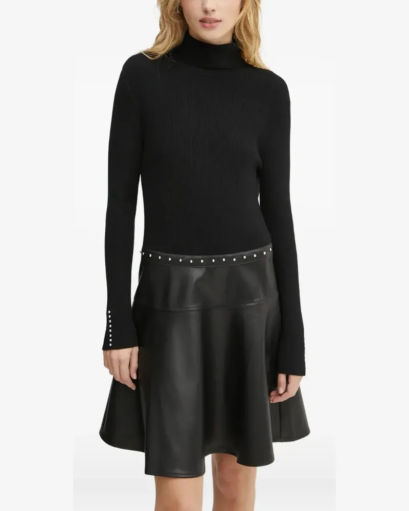 Morgan pearl-button mini dress - Schwarz Schwarz