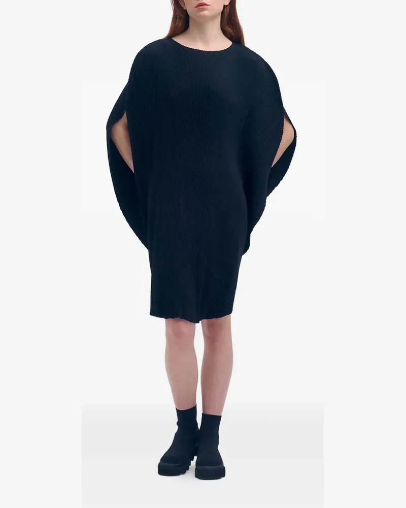 Issey Miyake Orbicular Pleats open-sleeve midi dress - Schwarz Schwarz