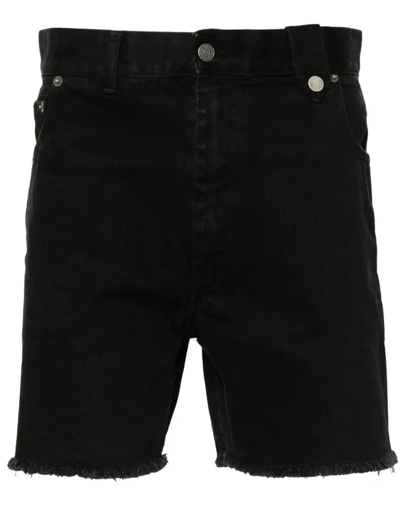 Egonlab Jeans-Shorts mit ausgefranstem Saum - Schwarz Schwarz