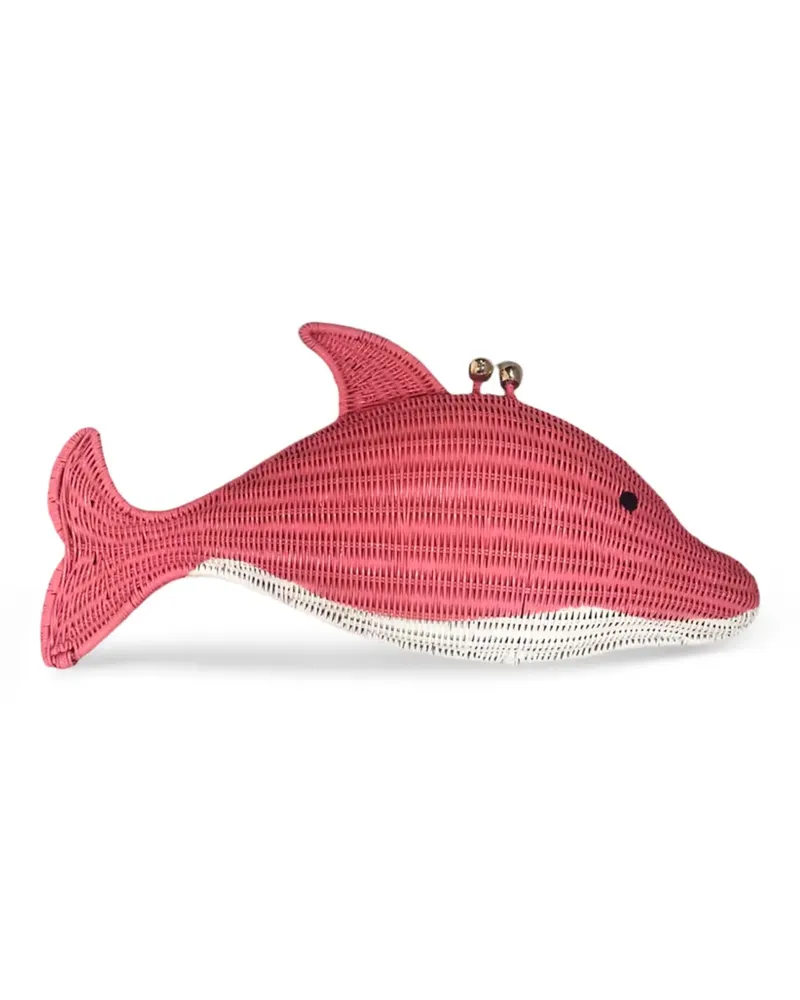Serpui Dolphin wicker clutch bag - Rosa Rosa