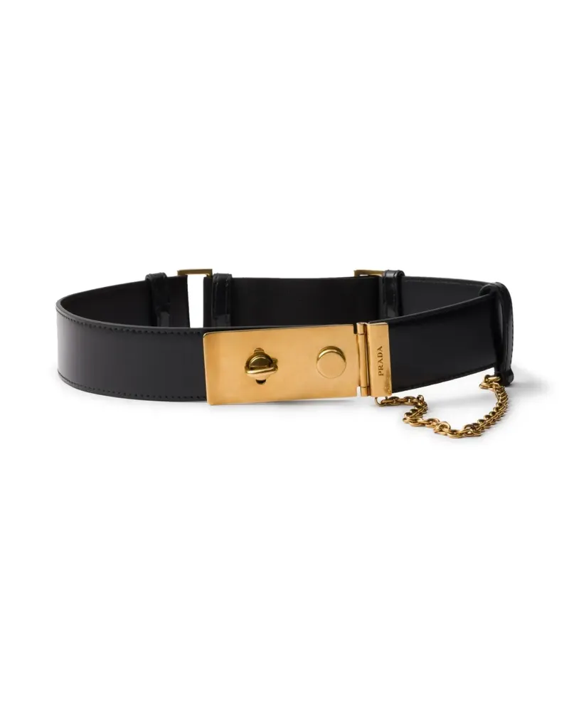 Prada Gürtel aus Leder - Schwarz Schwarz