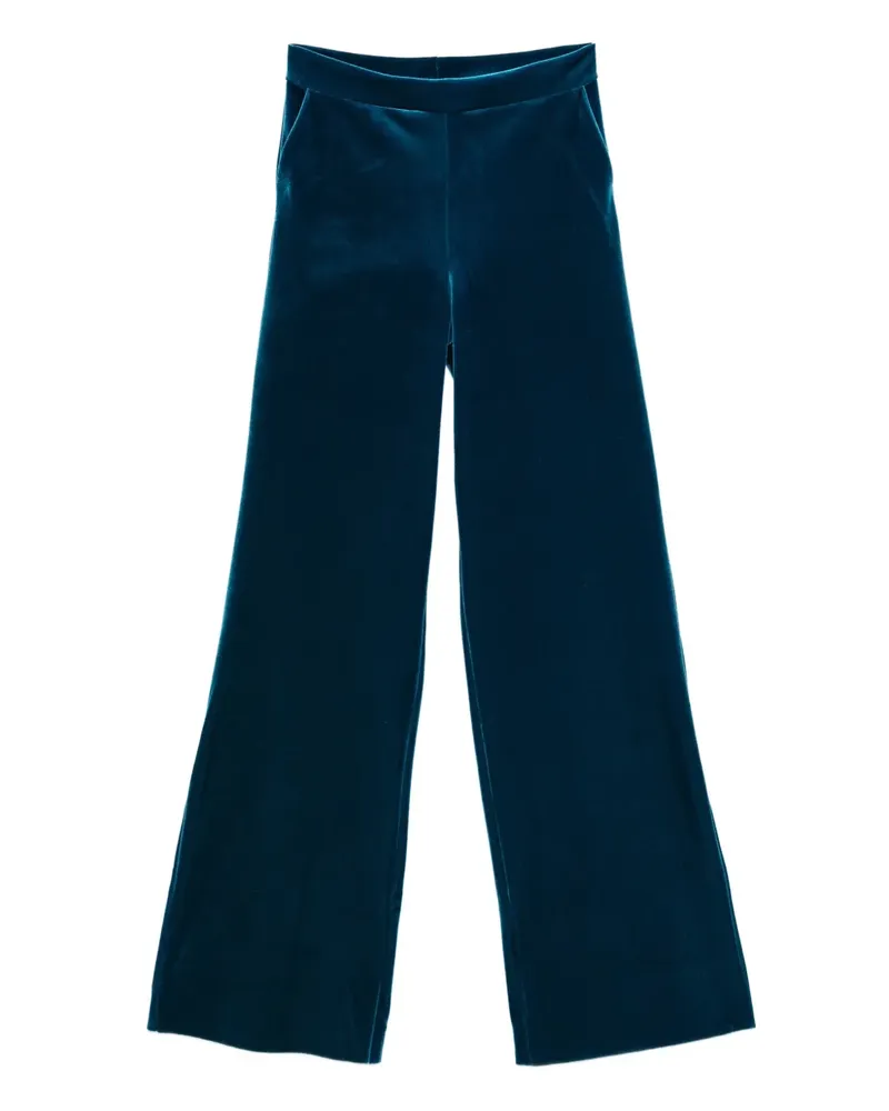 Chiara Boni wide-leg velvet trousers - Blau Blau