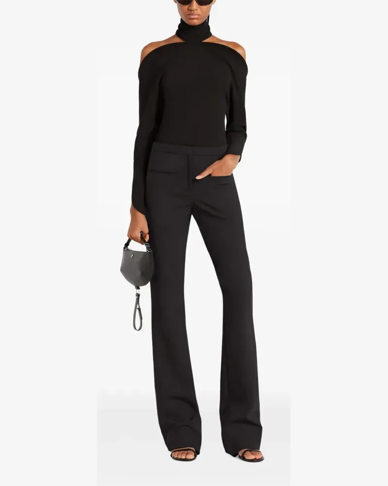 Courrèges Cold-Shoulder-Top mit Stehkragen - Schwarz Schwarz