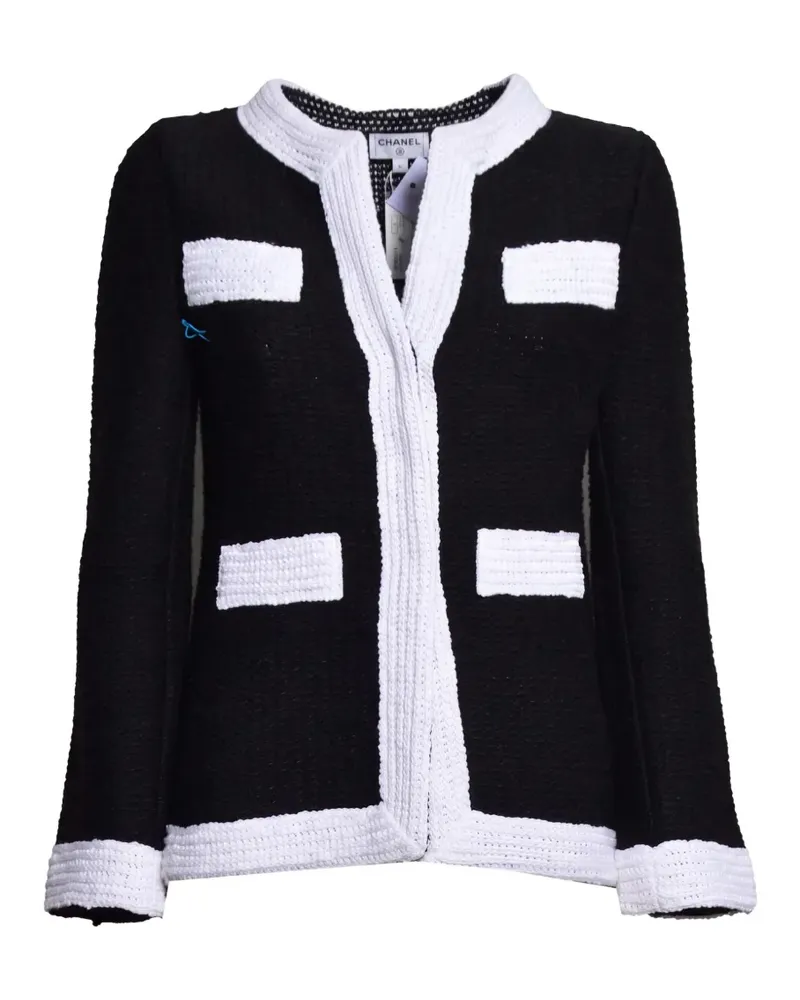 Charlott contrast-trim bouclé jacket - Schwarz Schwarz