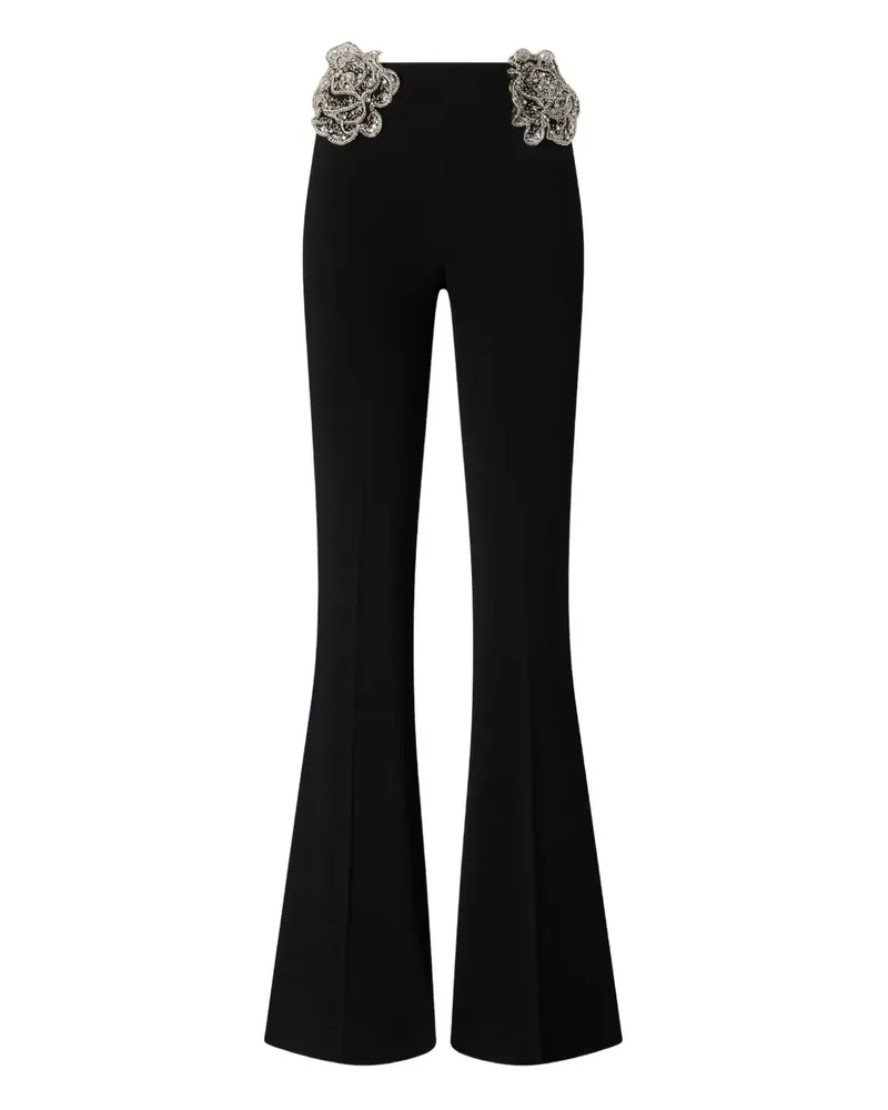 Pinko Cropped-Top mit Blumenapplikation - Schwarz Schwarz