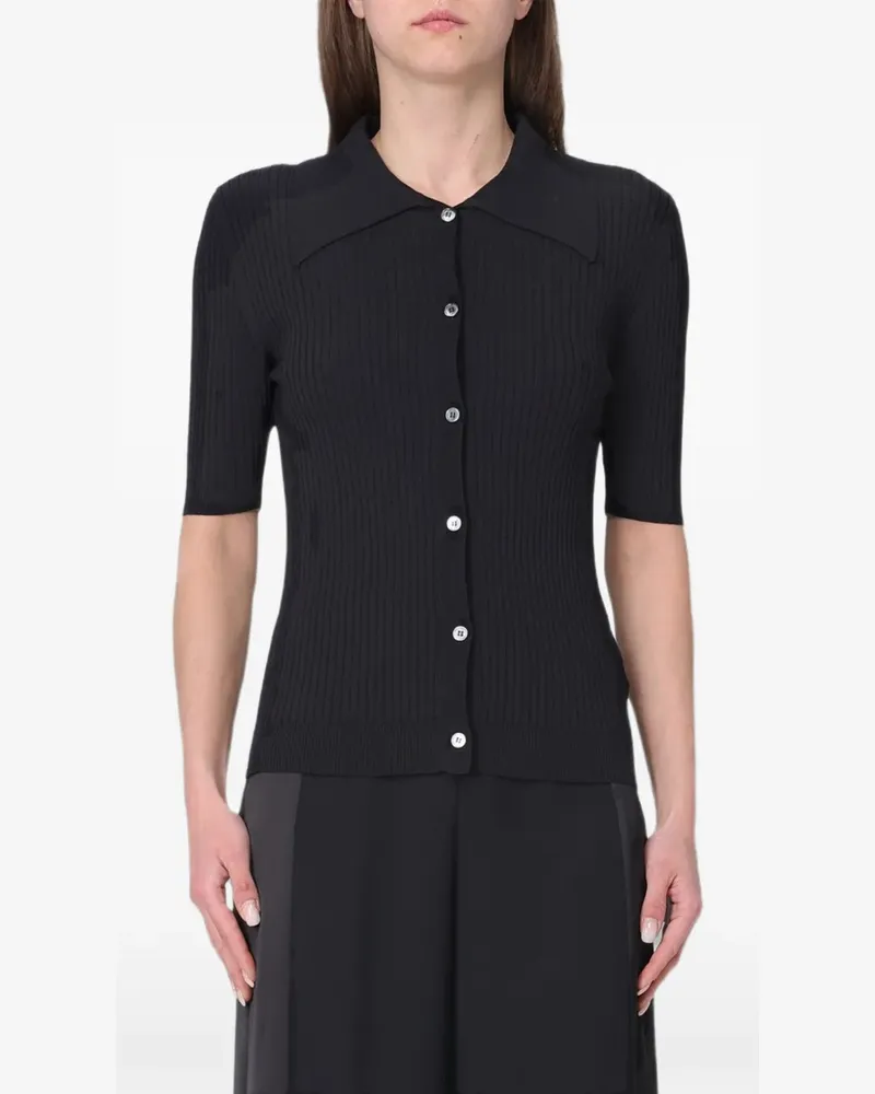 TELA ribbed-knit short-sleeve shirt - Schwarz Schwarz