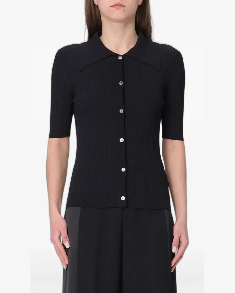 TELA ribbed-knit short-sleeve shirt - Schwarz Schwarz