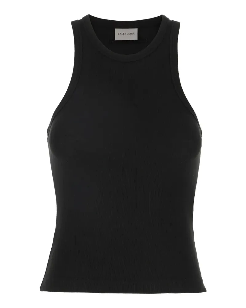 Balenciaga ribbed-knit racer-back top - Schwarz Schwarz