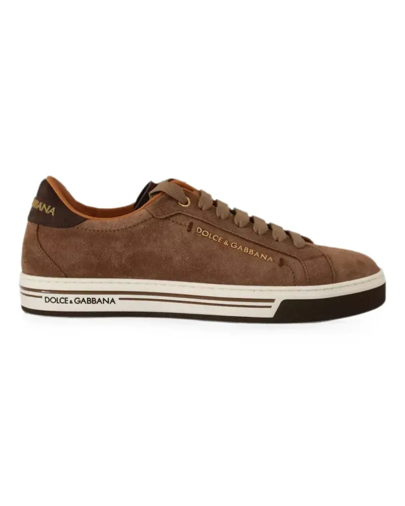 Dolce & Gabbana Sneakers aus Wildleder mit Logo-Print - Braun Braun