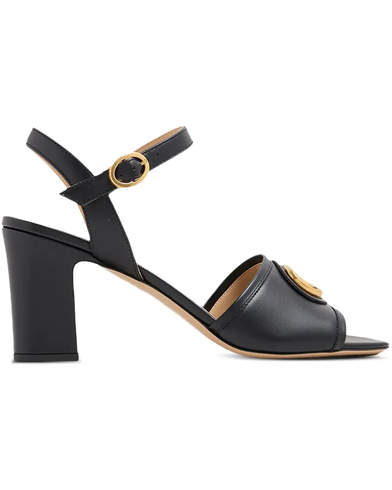Valentino Garavani Sandalen mit Logo-Blockabsatz 75mm - Schwarz Schwarz