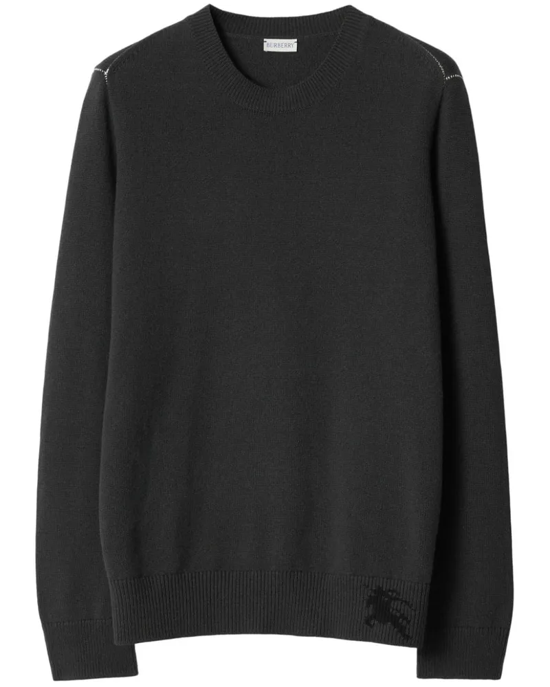 Burberry Kaschmirpullover mit Ritteremblem Schwarz