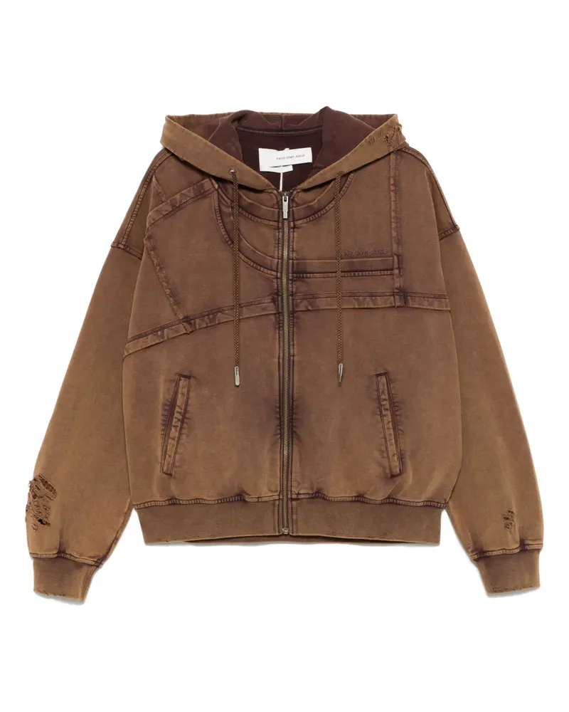 Feng Chen Wang Hoodie mit Logo-Stickerei - Braun Braun