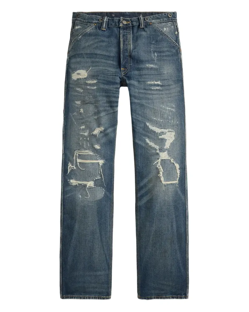 Ralph Lauren Gerade Jeans im Distressed-Look - Blau Blau
