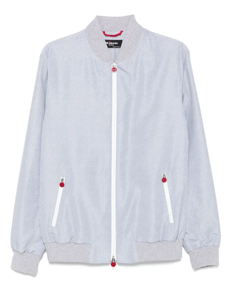 Kiton Karierte Bomberjacke - Grau Grau
