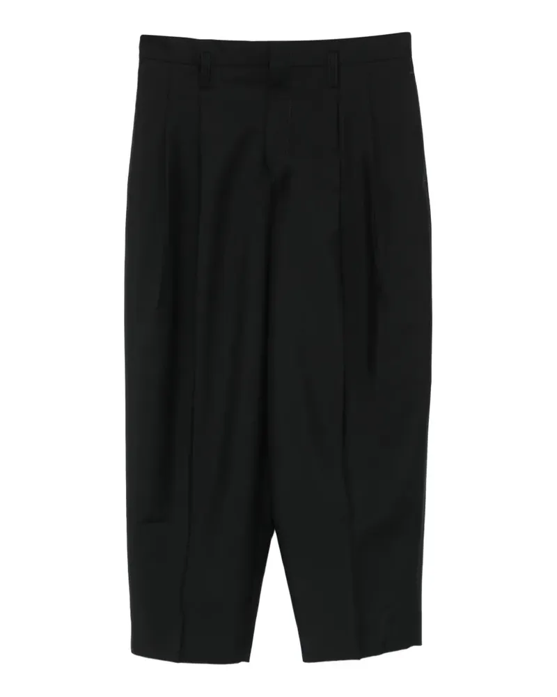 Jil Sander pleated cropped trousers - Schwarz Schwarz